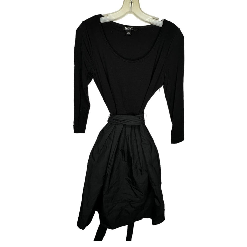 DKNY Donna Karan New York Black Dress with Long Belt